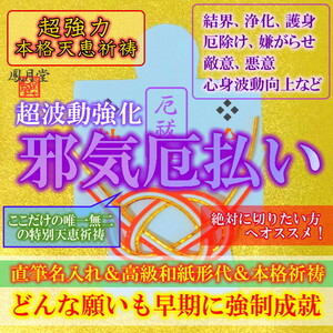 【邪気厄払い 本格祈祷】お守り 結界 浄化 厄除け 護身 厄災縁切り 良運引き寄せ 占い 形代