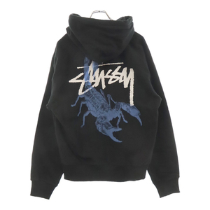 STUSSY ステューシー Scorpion Zip Hoodie スコーピオンジップフーディ パーカー ブラック/ブルー