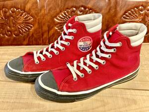 ★☆70s!USA!希少レア!converse The Winner HI 赤 29cm コンバース ウィナー レッド キャンバス ハイカット USA ビンテージ 235☆★