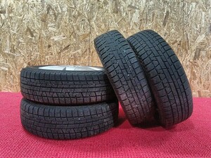 スチールホイール!! 15x4J 4本セット 冬タイヤ付き 155/65R13 中古 売切!!