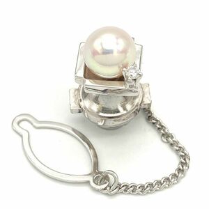 タサキ TASAKI タイピン パール ダイヤモンド K14ホワイトゴールド 8cm 5g タイピン アクセサリー