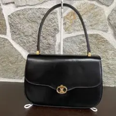 OLD CELINE マカダム　レザー　ハンドバッグ　ブラック