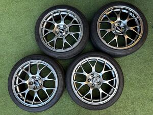 BBS ホイール wheel 8.5J +38 18インチ PCD114.3 (235/40/18) 三菱 ランエボ CZ4A CT9A 純正オプション ブリジストン ポテンザ RE003