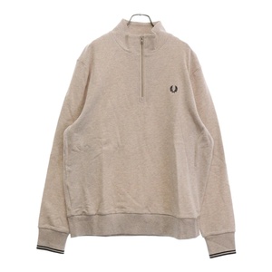 FRED PERRY フレッドペリー Half Zip Sweatshirt M3574 ロゴ刺繍 ハーフジップスウェット カットソー ベージュ