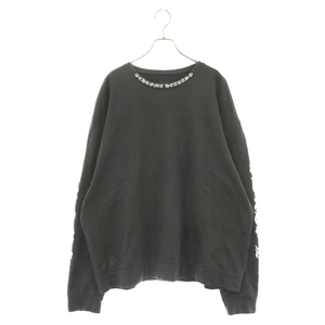 CHROME HEARTS クロムハーツ SWTSHRT PLVR ネックロゴプリントスウェットトレーナー ブラック