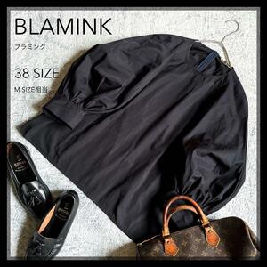 【BLAMINK】ブラミンク バルーンスリーブブラウス ラグランスリーブ チュニック 38サイズ Mサイズ相当 黒