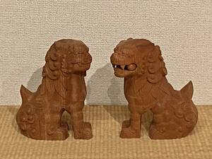 [送料込] ケヤキ 狛犬 高さ14cm 神棚 長期在庫品 未使用品