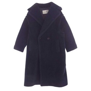 MAX MARA マックスマーラ 101615036 TEDDY BEAR ICON COAT テディベア ロング ボア コート ネイビー系 S【中古】