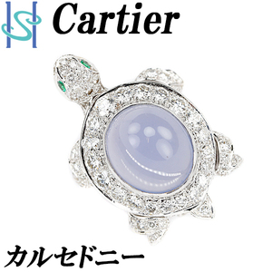 カルティエ カルセドニー トーチュブローチ ダイヤモンド ガーネット K18WG カメ ブランド Cartier 送料無料 美品 中古 SH103273