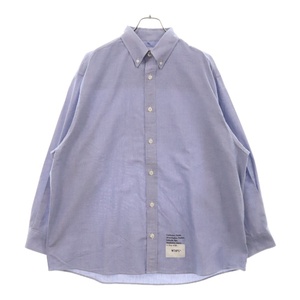 WTAPS ダブルタップス 23SS CTPL OXFORD COOLMAX オックスフォード クールマックス ボタンダウン 長袖シャツ ブルー 231GWDT-SHM01