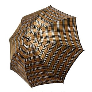 仙102【良品】BURBERRY ノバチェック 長傘 ベージュ系 ブラウン系 バーバリー 傘 雨傘 雨具 レディース メンズ