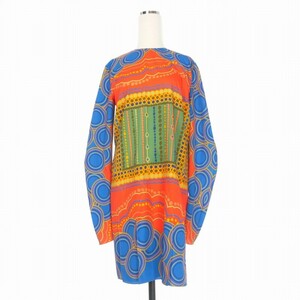 ディースクエアード DSQUARED2 22AW Boho Art 総柄プリント ワンピース ドレス 長袖 38 マルチカラー S72CV0361 国内正規 レディース