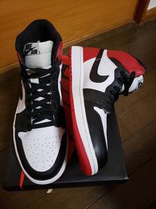 レア 新品 NIKE AIR MICHAEL JORDAN 1 Retro 2013 Black Toe Size 9.5 shoes / ナイキ ジョーダン 1 レトロ ブラックトウ 27.5 cm シューズ