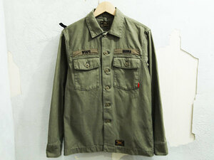 WTAPS BUDS L/S SHIRT COTTON SATIN ミリタリーシャツ OD OLIVE DRAB オリーブドラブ S 15AW ダブルタップス