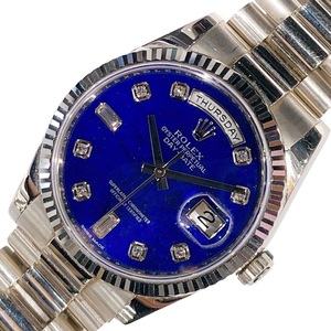 ロレックス ROLEX デイデイト 36 ラピスラズリ 118239A ブルー K18WG 腕時計 メンズ 中古