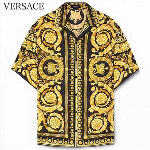 定価約24万★ 新品未使用★ 【24SS】 VERSACE ヴェルサーチ バロッコ柄 バロック シルク100% 半袖シャツ 開襟 オープンカラー 総柄