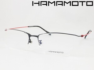 HAMAMOTO ハマモト 日本製メガネフレーム HT-117-1 度付き対応 近視 乱視 老眼鏡 遠近両用 鯖江 ナイロール ふちなし スクエア 細い 軽い