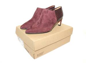 6-91.未使用箱付き Clarks クラークス Ellis Viola シューズ 靴 バイオレット スエード/レザー レディース UK:5（24.0cm) 