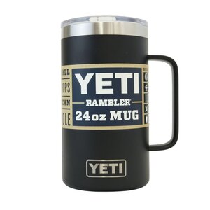 102813k4 展示未使用品 YETI イエティ RAMBLER 24oz MUG 蓋付き ブラック タンブラー アウトドア キャンプ用品 水筒