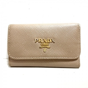 プラダ PRADA キーケース 1PG222 - レザー ベージュ 6連フック 財布