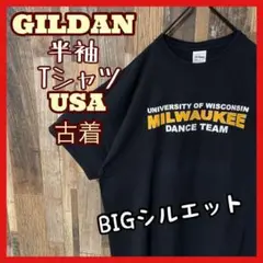 ギルダン プリント ゆるダボ メンズ 黒 XL 古着 90s 半袖 Tシャツ