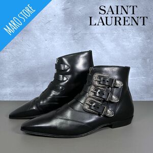 【美品】 SAINT LAURENT サンローラン ブーツ ウエスタン ベルト