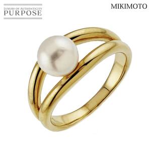 ミキモト MIKIMOTO 11号 リング アコヤ真珠 6.6mm K18 YG イエローゴールド 750 パール 指輪 Akoya Pearl Ring 90260817