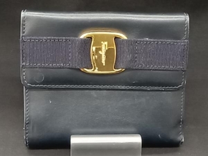 Salvatore Ferragamo サルヴァトーレフェラガモ ヴァラリボン 224068 2つ折り財布 財布 小銭入れ剥がれ スレ 傷