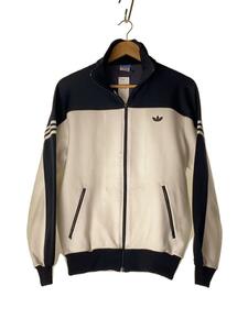 adidas◆ロゴトレフォイルマークなし/トラックジャケット/ジャージ/5/ポリエステル/WHT/デサント