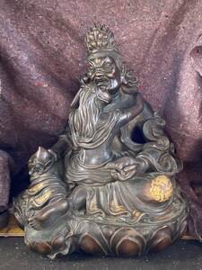 唐物 中国古美術 仏教美術　骨董品 大明永楽年施 女性を抱く 五色の金 超大　超重　銅神像　入手困難
