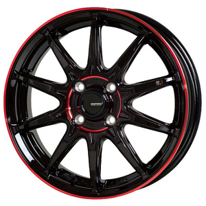 数量限定 業販 新品 12インチ G-SPEED P-05R 3.5J+42 4-100 TOYO V-02e 145R12 6PR ブラック・レッドクリア(BK/RED) ジースピード 4本SET