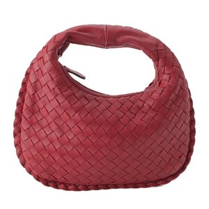 【ボッテガ ヴェネタ】Bottega Veneta　イントレチャート ホーボー ミニ レザー ハンドバッグ 189227 レッド 【中古】210726