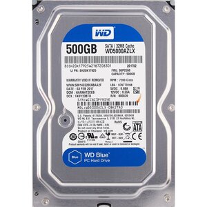 Western Digital WD5000AZLX-08K2TA0 LI PN:SH20K1925 FRU:00PC550 3.5インチ SATA600 500GB 1402回 15393時間