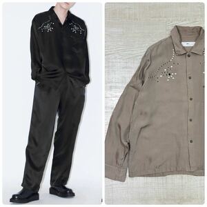 21aw TOGA VIRILIS トーガ ビリリース Inner Western Shirt インナー ウエスタン シャツ 44 / 艶のあるキュプラ素材のウェスタンシャツ。