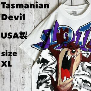 tシャツ 両面プリント USA製XL 90s【タズマニアンデビル】アメリカアニメ