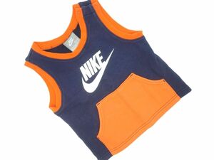 ネコポスOK NIKE ナイキ キッズ ロゴ ノースリーブ カットソー size90ｃｍ/紺ｘオレンジ ■◆ ☆ efc4 子供服