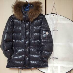 美品即決 モンクレール ロッド MONCLER ROD ダウンジャケット ダークネイビー濃紺色 サイズ２ メンズL カバー付き