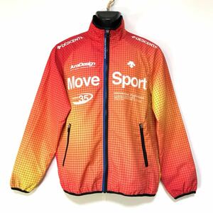 DESCENTE MOVE SPORT/デサントムーブスポーツ☆ウインドブレーカー☆裏地メッシュ/ジャケット/ジャージ/オレンジ×レッド/M