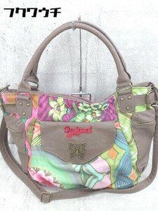 ■ Desigual デシグアル 総柄 2way ハンド ショルダー バッグ マルチ レディース