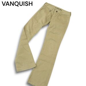 VANQUISH GOLD ヴァンキッシュ 通年★ コットン ツイル ローライズ ブーツカット パンツ Sz.42　メンズ 日本製　A4B06091_C#R