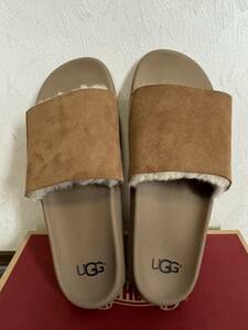 UGG アグ メンズ サンダル ムートン 美品 28cm ベージュ　スリッポン スリッパ サンダル UGG 