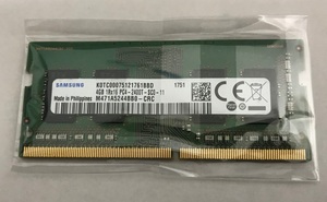 SAMSUNG 1RX16 PC4-2400T 4GB DDR4 ノートパソコン用メモリ PC4-19200 4GB 260ピン DDR4 LAPTOP RAM 中古品動作品