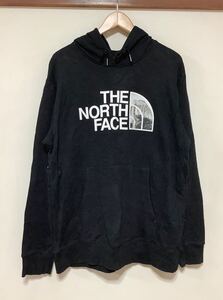 り1444 THE NORTH FACE ノースフェイス スウェットパーカー L ブラック ロゴプリント 裏地パイル 