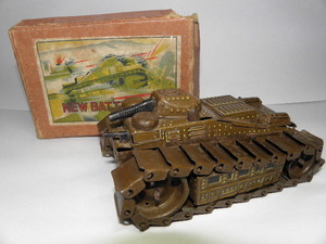 68 戦前 ブリキ 戦車 タンク 箱付 / 戦争 玩具 