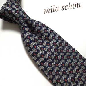 新品未使用 mila schon ミラショーン ネクタイ ブランド ネイビー 紺 1232