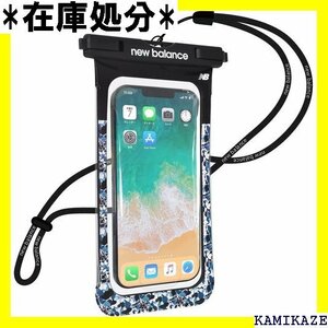 new balance 防水ケース スマホ ニューバ ラップ付き スマートフォン ポーチ ブラック×ノースシー 443