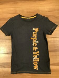 パープル　アンド　イエロー　Purple & Yellow 半袖Tシャツ　S