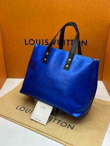 型押クッキリ◇極美品◇LOUISVUITTON◇ヴェルニ◇モノグラム◇リードpm◇艶消し◇メタリックブルー◇ルイヴィトン◇ミニトートバッグ