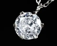 プラチナ 900 一粒 ダイヤモンド ネックレス ソリティア 0.8ct