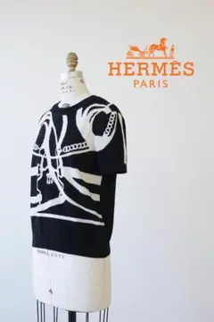 HERMES エルメス 朝の散歩 カシミヤ 半袖ニット